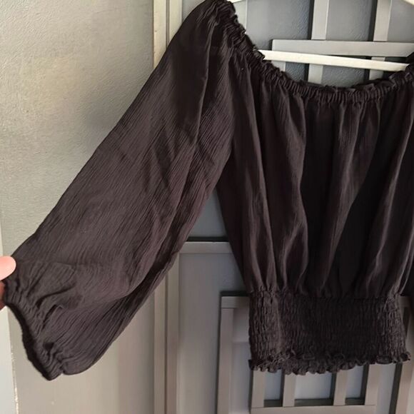 Michael Kors gauze off the shoulder peasant top size S - Picture 3 of 4